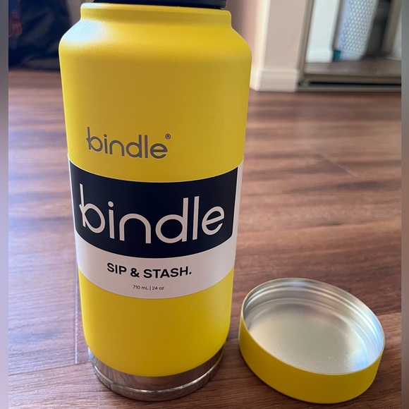 Bindle Sip & Stash Storage Water Bottle Stainless Steel 24 oz Yellow Dual-Walled - Picture 9 of 9